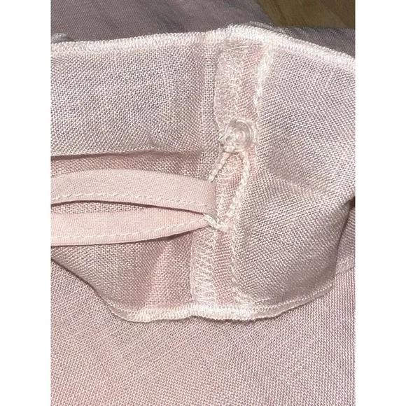 Eileen Fisher Organic Handkerchief Linen Powder Pink Tank Dress W/Slip $248 - Picture 8 of 14
